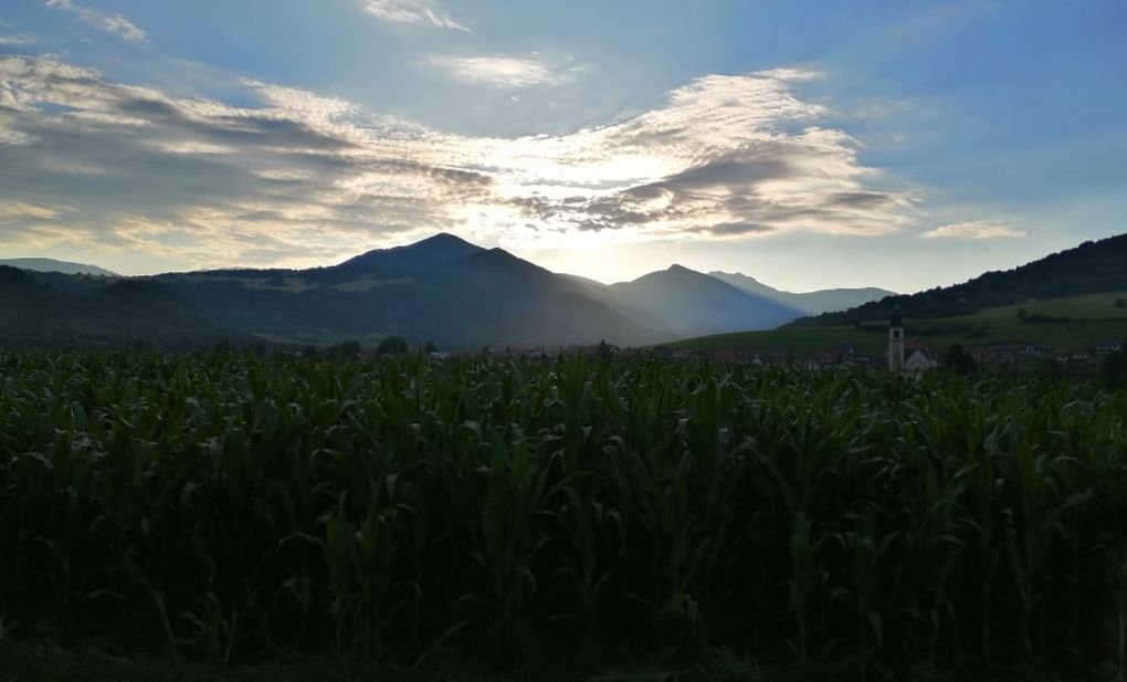 panoráma nad párnicou a kukuričné pole